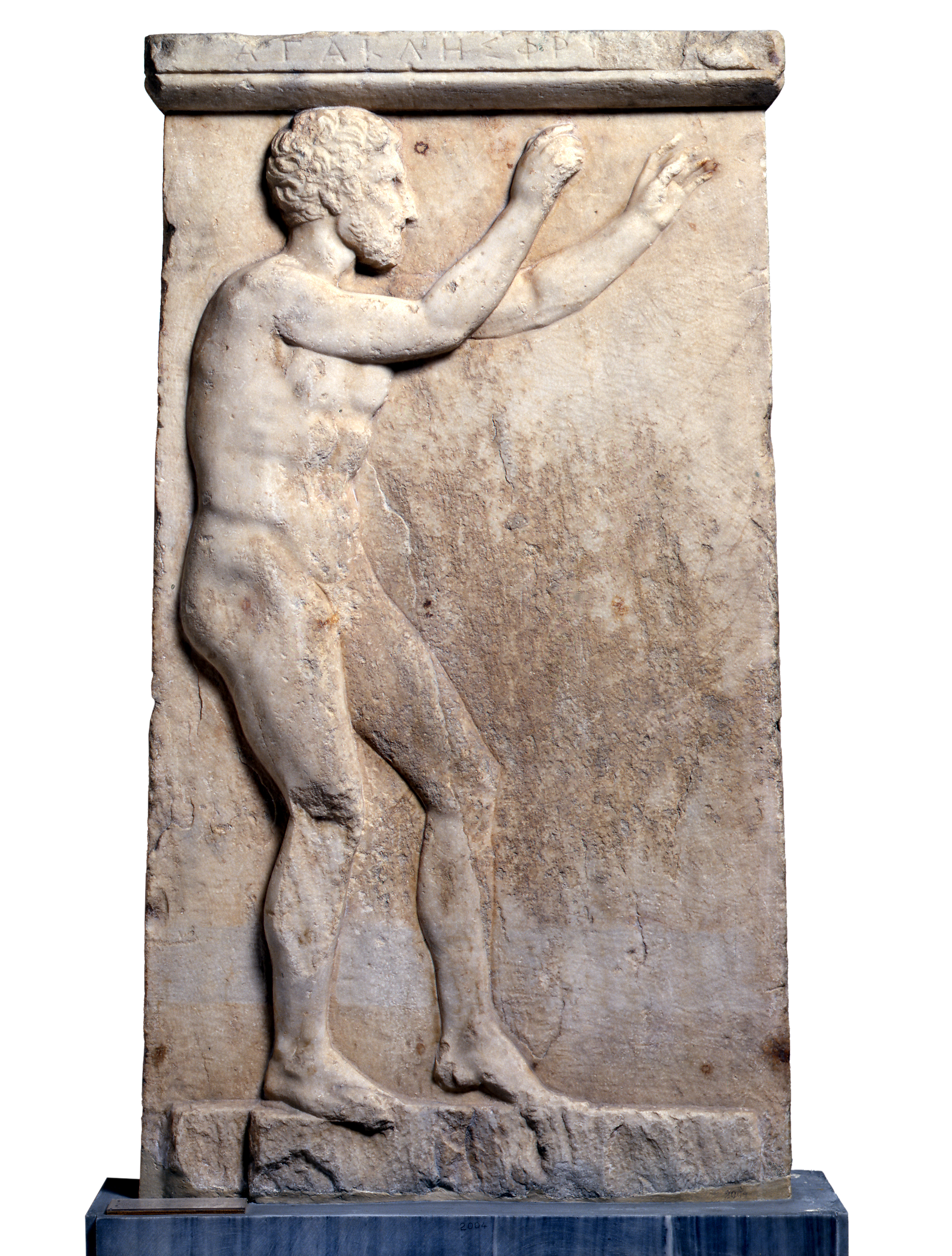 Grave stele of a wrestler