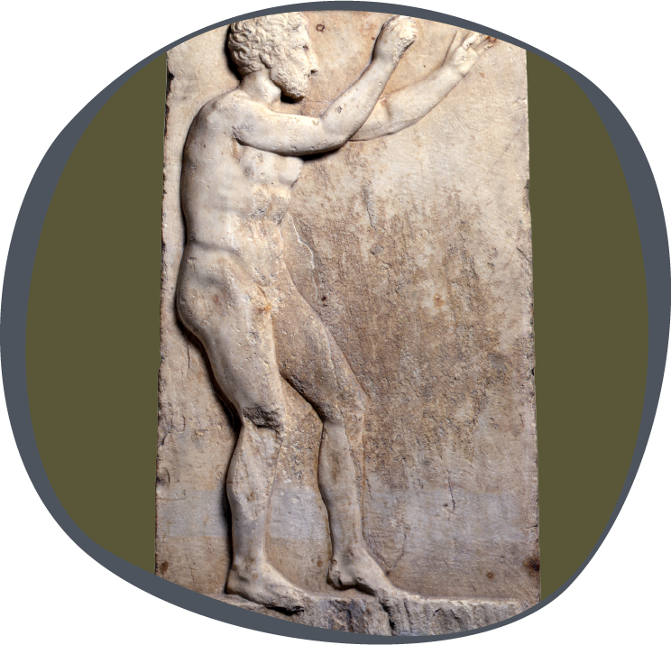 Grave stele of a wrestler