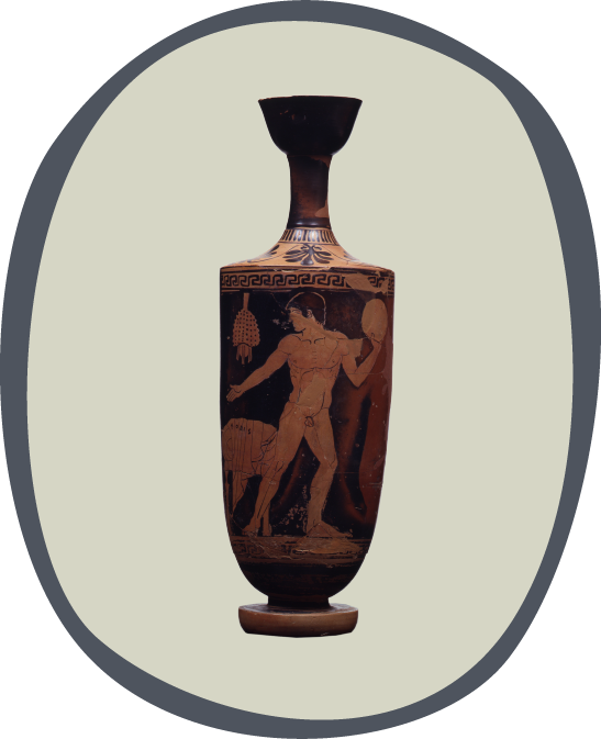 Attic red-figured lekythos depicting a discus thrower