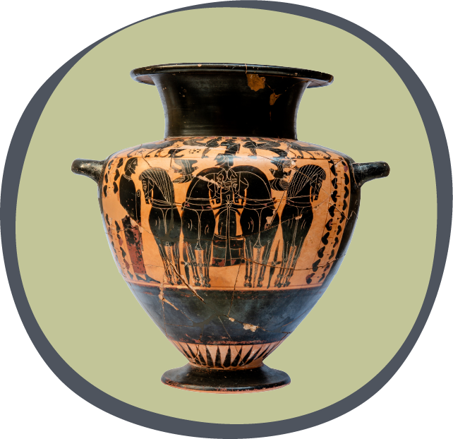 Black-figure hydria depicting a chariot