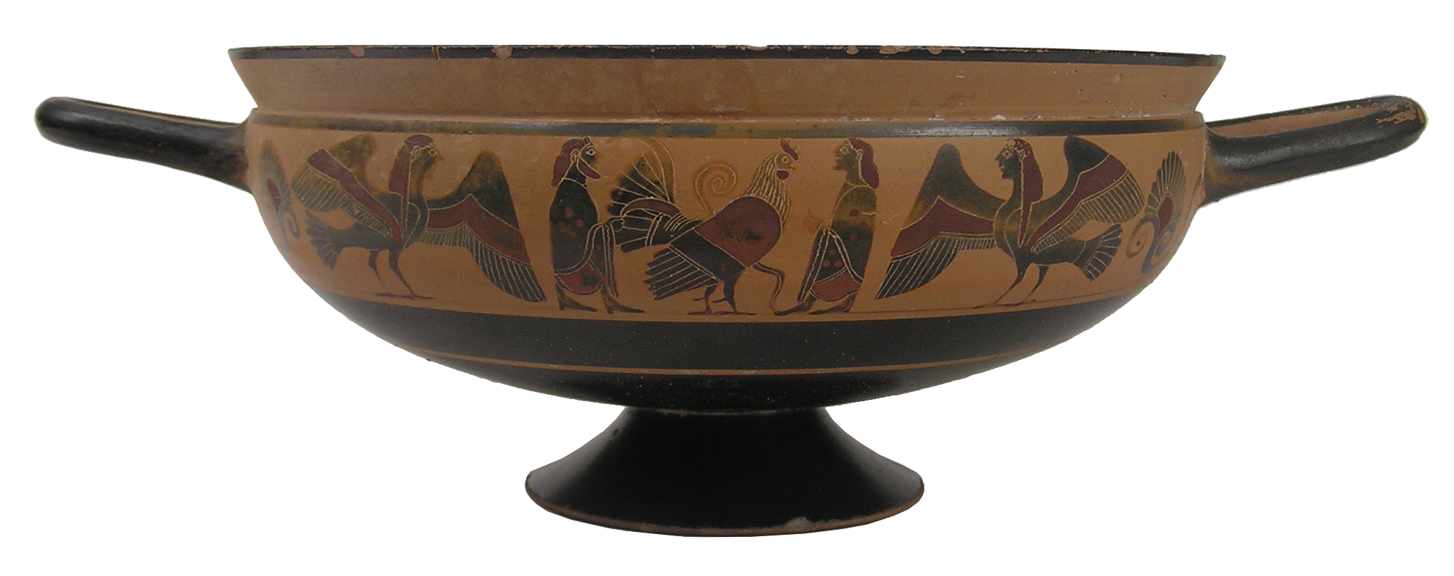 Attic black figure kylix with depiction of a runner