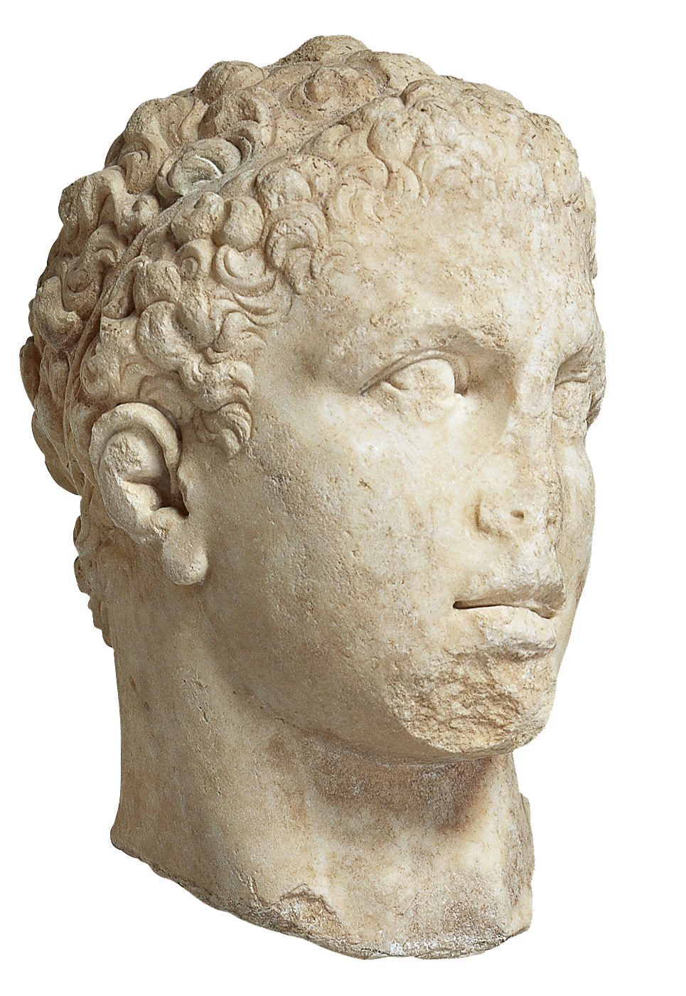 Marble head of a heroized athlete in the type of Heracles