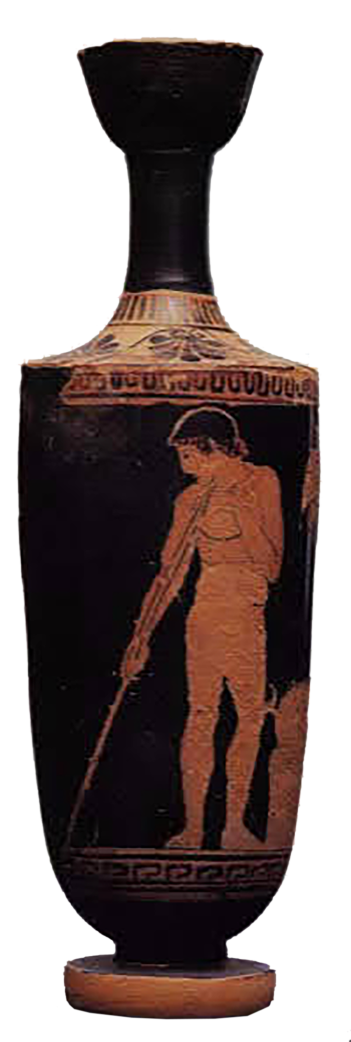 Attic red-figure lekythos with representation of a javelin thrower