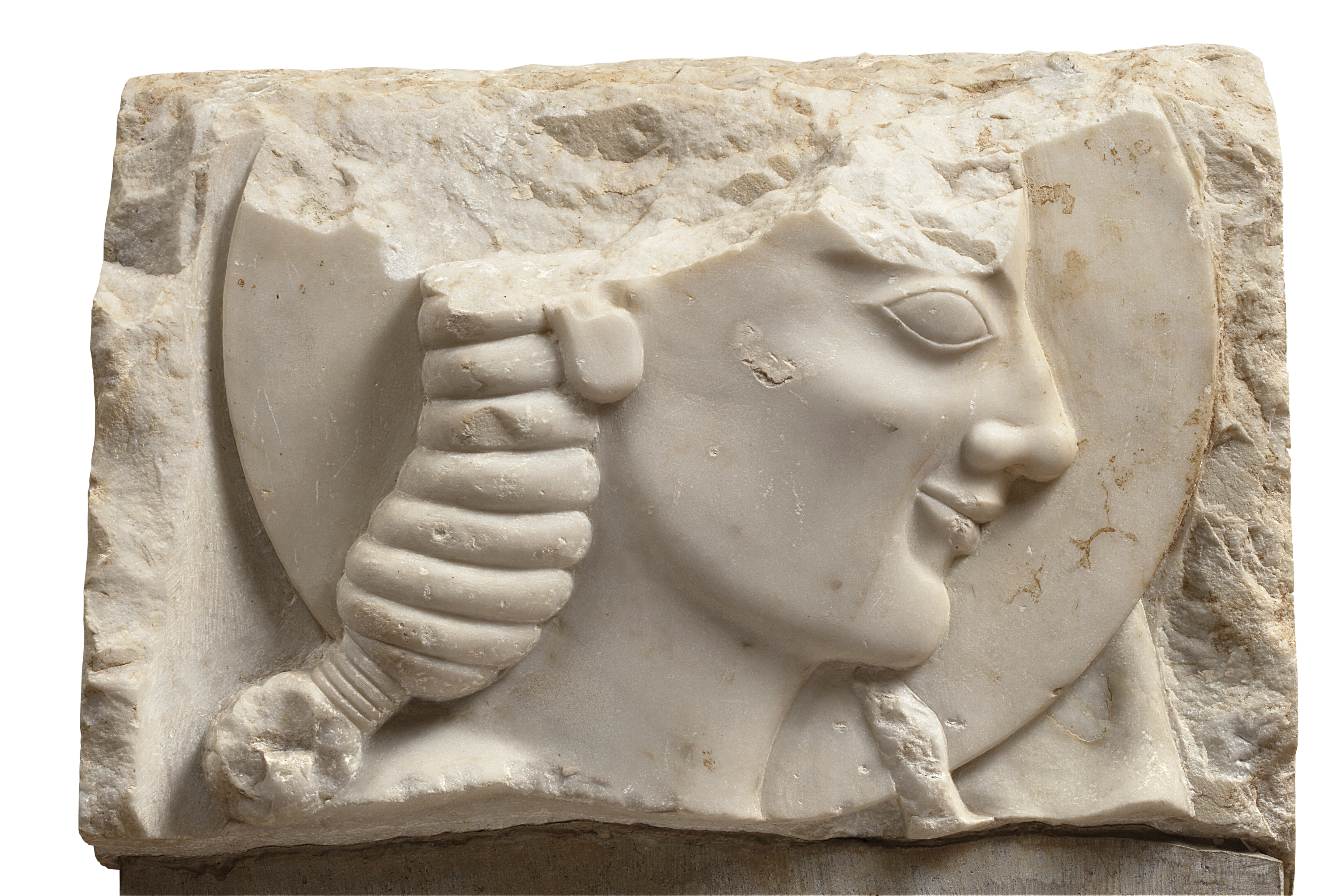 Part of a grave stele of a discus thrower