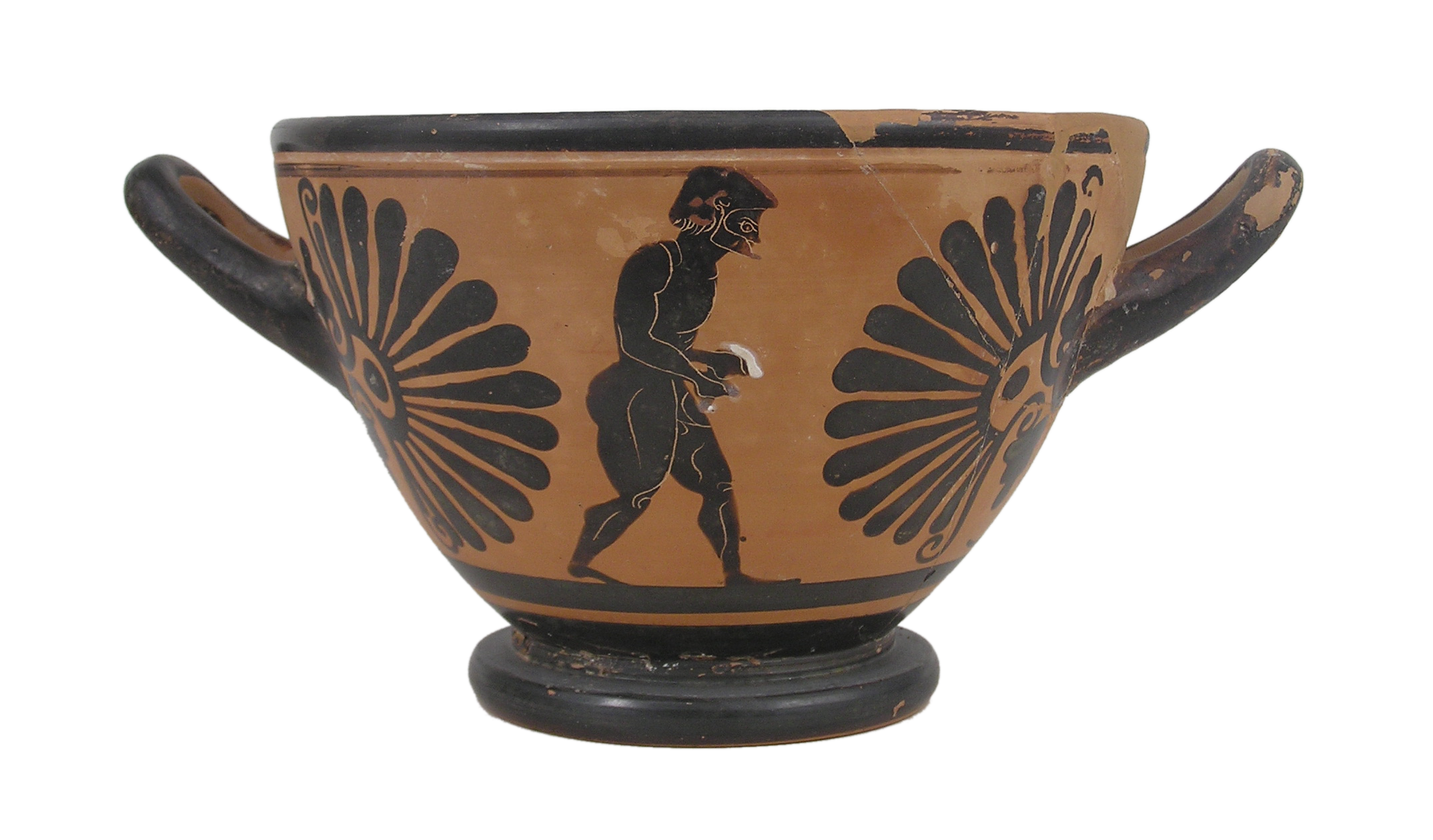 Attic black-figure skyphos depicting a long-jumper