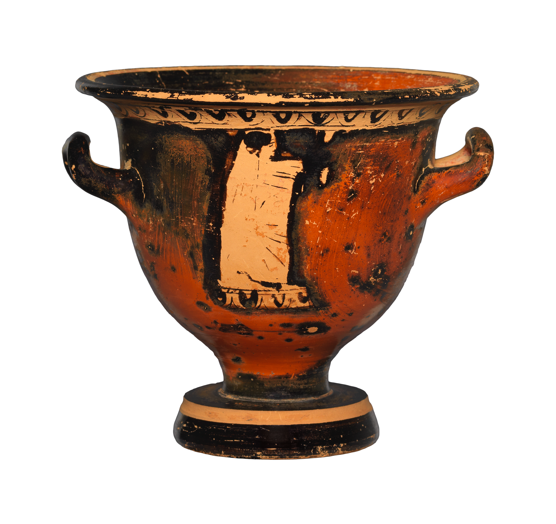 Attic red-figure miniature bell-krater with depiction of an athlete