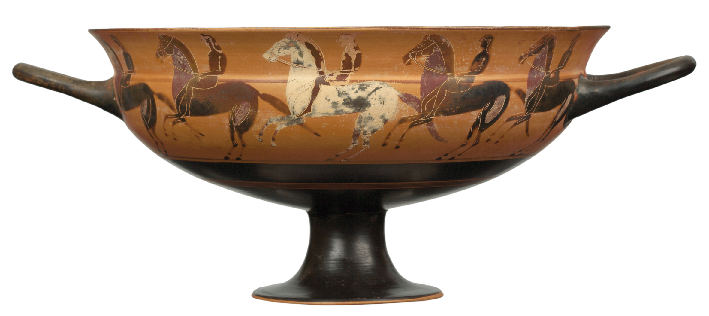 Attic black-figure kylix with a horse race