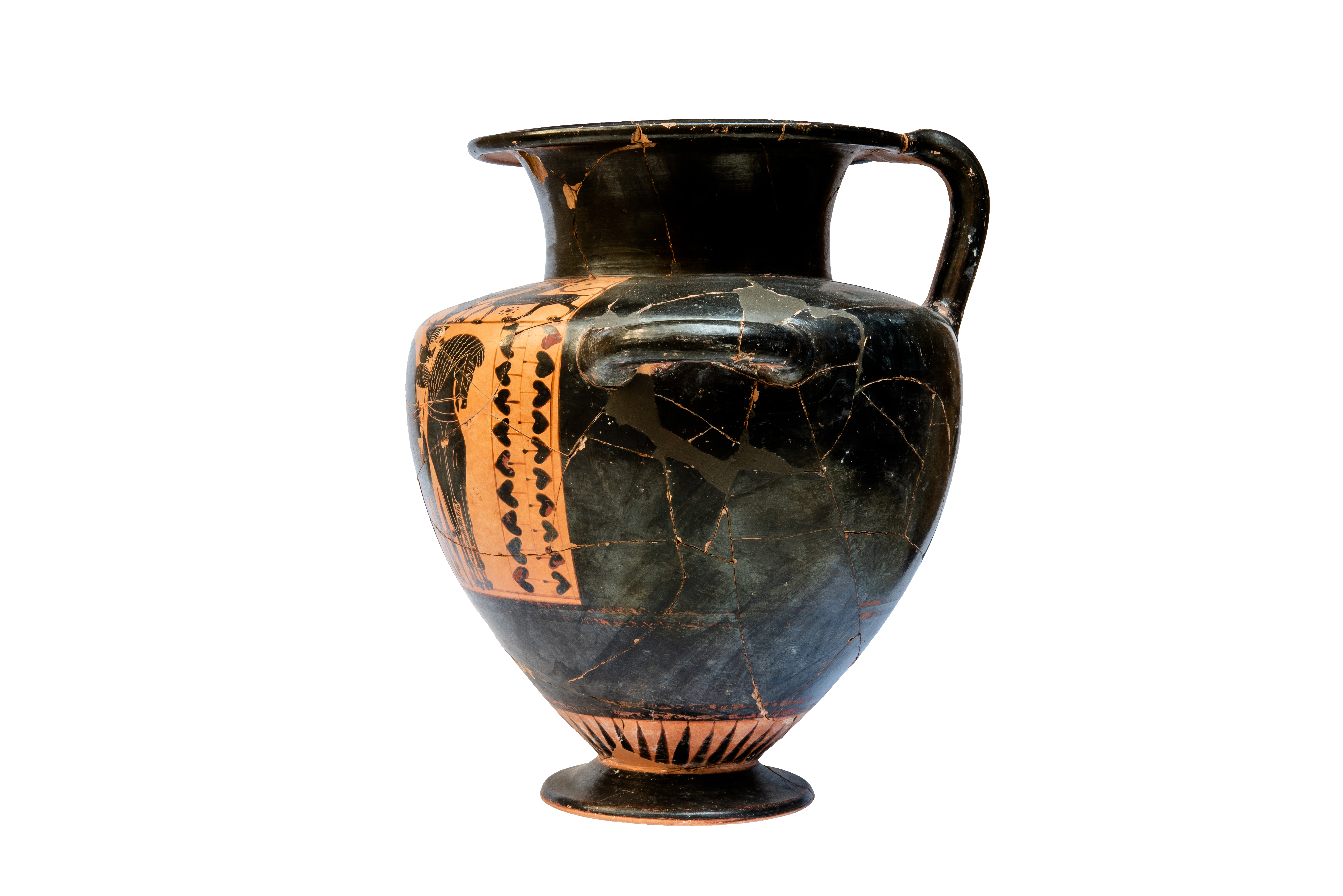 Black-figure hydria depicting a chariot