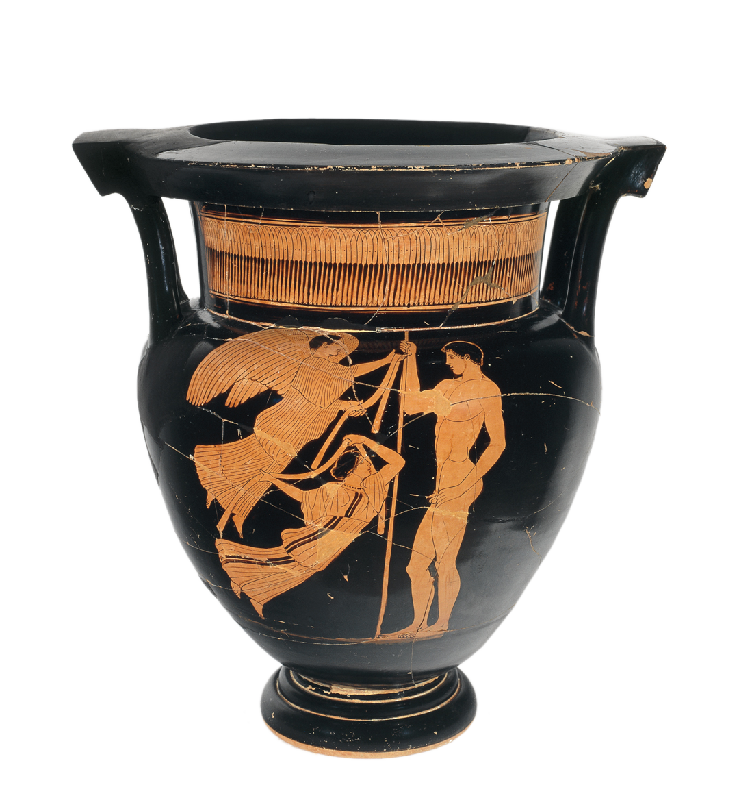 Red-figure krater with depiction of an athlete’s award