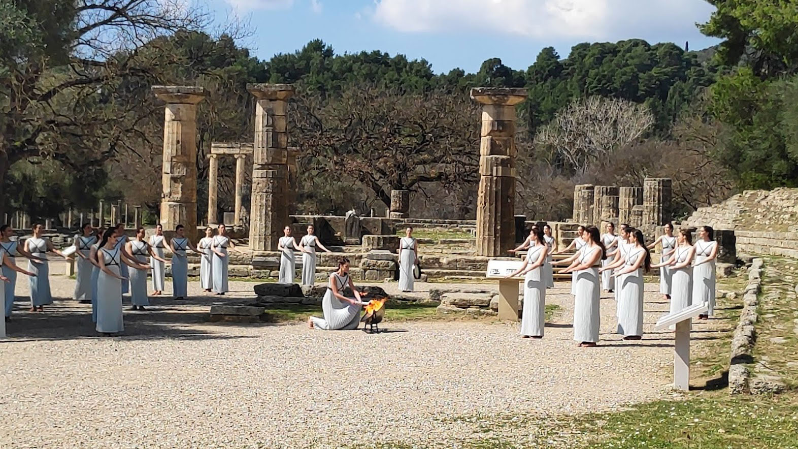 The Olympic Flame lighting