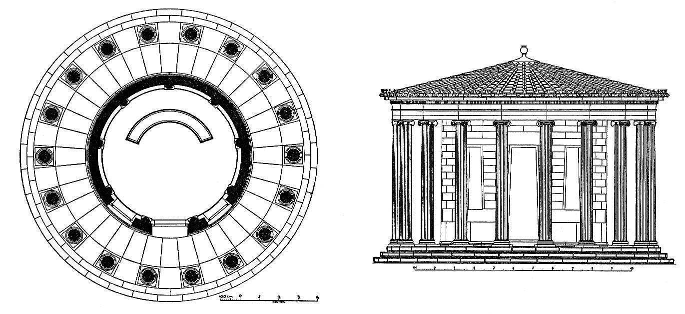 Ground plan and reconstruction / drawing